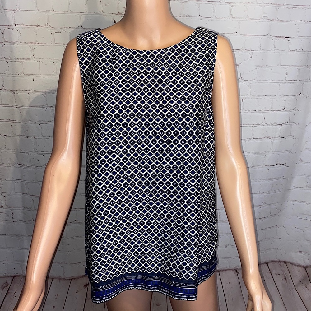 Dalia blue patterned kaleidoscope blouse size medium boho